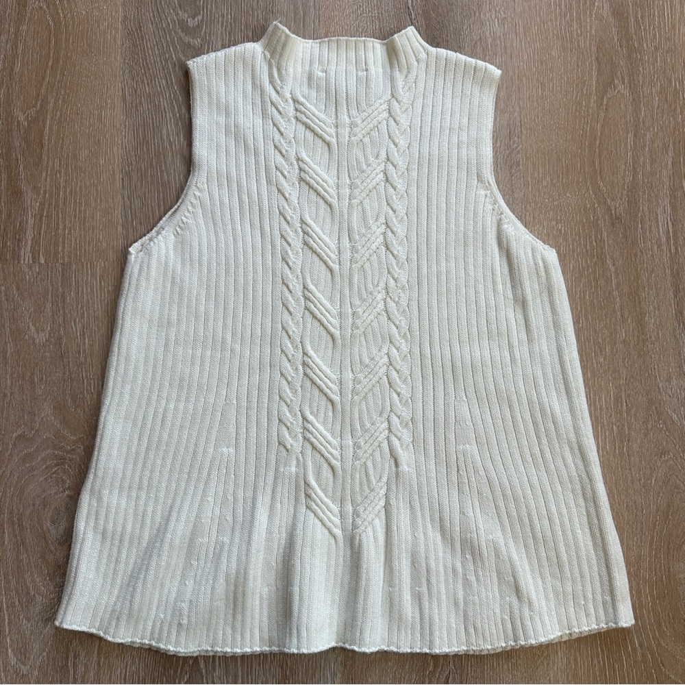 Michael Kors Cream Sleeveless Sweater Top